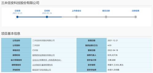 中止審核情形消除,三未信安科創(chuàng)板ipo恢復(fù)審核
